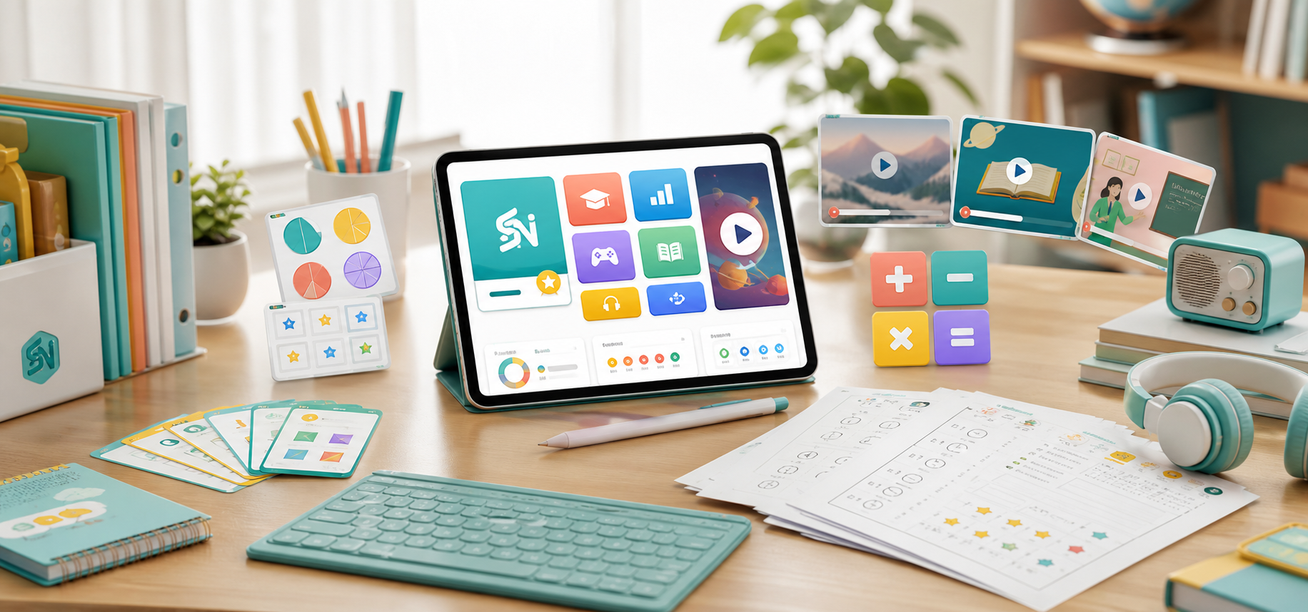 SNの学習サービスがまとまったデジタル教材イメージ